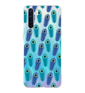PrintiFy Oppo A91  ile Uyumlu 1mm Slim Fit Nazar Boncuğu 4 Baskılı Şeffaf  Kılıf
