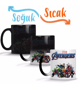 Marvel Avengers 08 Sihirli Kupa Bardak Porselen
