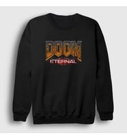 Presmono Unisex Siyah Logo Oyun Doom Eternal Sweatshirt 459777tt