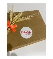 Thank You Kırmızı Yazılı Yuvarlak Yapışkanlı Etiket 4x4 cm 120 adet