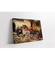 Pazarda Halı Tamircileri Kanvas Tablo