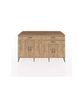 Kronos Konsol 2 Raflı 3 Çekmeceli 4 Kapaklı 176x59x99 Çam-Çam