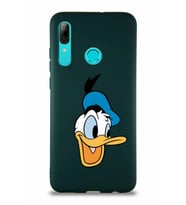 Huawei P Smart 2019 Soft Premier Kapak Donald Duck-A Tasarımlı Silikon Kılıf - Yeşil (Şeffaf)