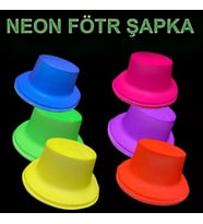 Neon Partisi Sarı Renk Plastik Fötr Şapka