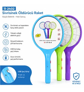 RENKLİ RAKET MODELİ ELEKTRONİK SİNEK ÖLDÜRÜCÜ CIZ MAKİNE HERHANGİ BİR RENK GÖNDERİLİR (5680)