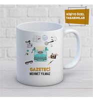 Kişiye Özel İsim Yazılabilir Gazeteci Kupa Bardak
