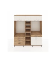Kronos Dolap 11 Raflı 4 Çekmeceli 2 Askılı 220x59x243 Çam-Aytaşı/Çam
