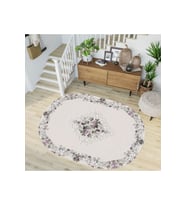 Eliana Home Baskılı, Yıkanabilir Kaymaz Taban Oval Halı TYC00515953424 100x150 cm (Bej)