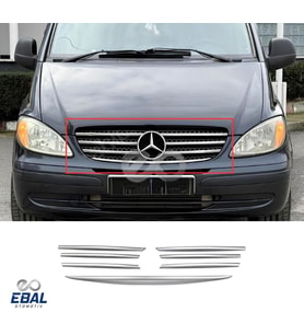 Mercedes Vito W639 Krom Ön Panjur 7 prç. 2004-2010 P. Çelik