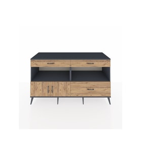 Kronos Konsol 2 Raflı 3 Çekmeceli 2 Kapaklı 176x59x99 Antrasit-Çam