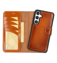 Bouletta Samsung Galaxy S24 Plus Uyumlu Deri Cüzdanlı Kılıf RST2 (Taba)