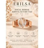 Sertifikalı Doğal Berrak Kristal Kuvars Taşı Yüzük Bakır Kasa Ayarlanabilir El İşçiliği