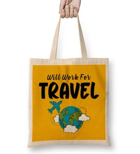 funny Travel gift design lover- Trippin Wanderlust- Journey Adventurer-Vacation Bez Çanta Uzun Saplı