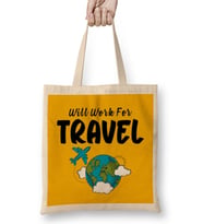 funny Travel gift design lover- Trippin Wanderlust- Journey Adventurer-Vacation Bez Çanta Uzun Saplı
