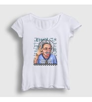 Presmono Kadın Beyaz Quantum Physics Scientist Albert Einstein T-Shirt 338663tt