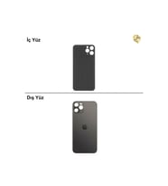 iPhone 11 Pro Max Uzay Grisi Renk Arka Kapak Arka Cam Batarya Kapağı Lazer Kesim Kapak Pil Kapağı