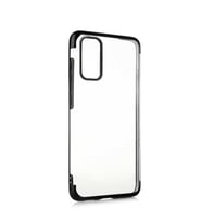 Galaxy A02S Kılıf İnce Köşeleri Renkli Şeffaf Silikon (Siyah)