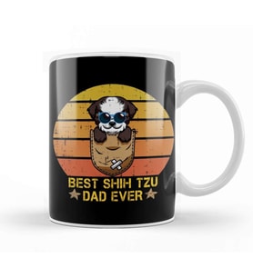 Best Shih Tzu Dad Ever Dog Lovers Kupa Bardak Porselen