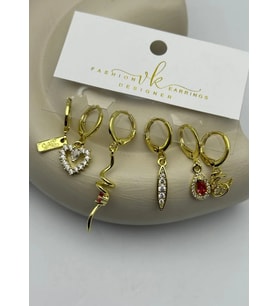 Vip 6'lı Gold Küpe - 25-vip163