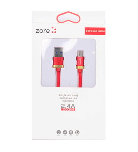 Zore Poro Micro Usb Kablo 1M (Kırmızı)