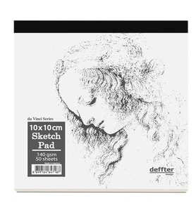 DEFFTER DA VINCI SERIES / SKETCH PAD BEYAZ CİLTLİ ESKİZ DEFTERİ 10x10cm 140gr 50 YP.