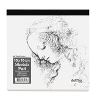 DEFFTER DA VINCI SERIES / SKETCH PAD BEYAZ CİLTLİ ESKİZ DEFTERİ 10x10cm 140gr 50 YP.