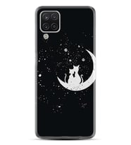 Kılıfland Samsung Galaxy A12 Kılıf Silikon Resimli Kapak Cat Of The Moon Stok 338