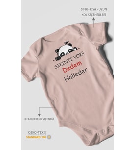 Sıkıntı Yok Dedem Halleder Baskılı Bebek Zıbını – Çıtçıtlı Body  %100 Pamuk Kısa Kol