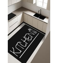 Parlak Kadife Kumaş Dijital Baskı Dot Kaymaz Tabanlı Mutfak Halısı H0039 (Çok Renkli)