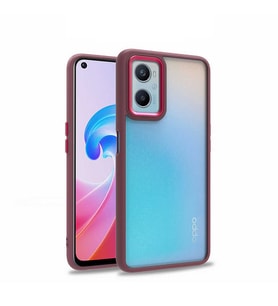 Oppo A36 Kılıf Case, Kamera Lens Korumalı Elektroplatin Kaplama Sert PC Koruyucu Colourful Platinum Serisi (Kırmızı)