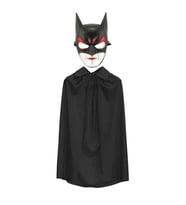 Batman Maskesi Cat Woman Ve Batman Pelerini 90 Cm Siyah Renk Set