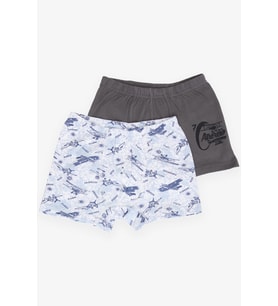 Breeze Erkek Çocuk Boxer 2 li Gökyüzü Temalı Uçak Desenli 1-12 Yaş, Karışık Renk
