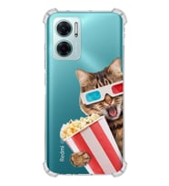 PrintiFy Xiaomi Redmi Note 11E Uyumlu Kedi 1 Baskılı Şeffaf Köşe Korumalı Antişok Kılıf