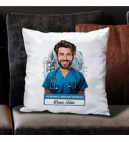 Kişiye Özel Hediye Karikatürlü En İyi Erkek Anestezi Teknikeri Yastık