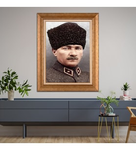 Altın Varaklı Paspartulu Çerçeveli Tablo hb1382