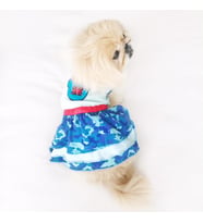 TEDDY BLUE KÖPEK ELBİSESİ  by Kemique  Köpek Kıyafeti  (Mavi)