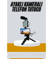 Northcity Tripod Telefon Tutucu Kumandalı Mikrofon LED Işık - Vlog ve Video Kayıt Seti