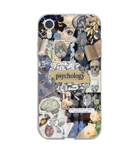 Iphone XR Uyumlu Psikoloji Aesthetic Kolaj Tasarımlı Şeffaf Telefon Kılıfı