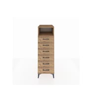 Kronos Dolap Tek Raflı 6 Çekmeceli 44x59x134 Çam-Çam