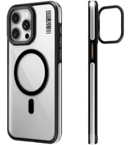 iPhone 15 Pro Uyumlu Kılıf Magsafe ile Uyumlu Crystal Grid Siyah