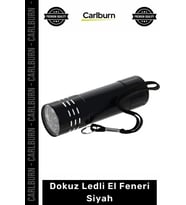 #Elfeneri Yüksek Işık Güçlü Taşınabilir Kaliteli Kompakt Kamp Feneri Dokuz Ledli El Feneri Siyah