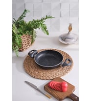 Sanat  Sahan Tava 22 Cm Çift Kulplu Granit Sahan Tavası (Siyah)