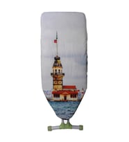 Kanat  Ayarlanabilir Keçe Laminasyonlu Kız Kulesi Dijital Baskı  ve Turuncu Renk Ütü Masası Kumaşı  3'lü Set 34x110 cm