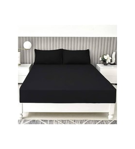 Stella Flavo %100 Pamuk Tek Kişilik Luxury Lastikli Çarşaf Seti Siyah 100x200+30cm