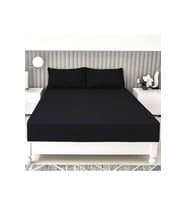 Stella Flavo %100 Pamuk Tek Kişilik Luxury Lastikli Çarşaf Seti Siyah 100x200+30cm