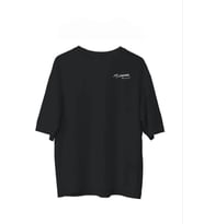 pilelistore- Unisex Bisiklet Yaka Baskılı Oversize T-Shirt - Siyah