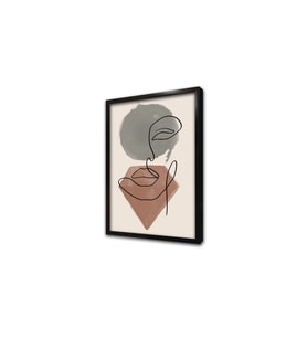 Line Art Kadın Yüzü Çerçeveli Mdf Tablo