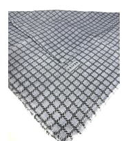 Desenli Flamalı Keten Eşarp- 06112 (Gri)