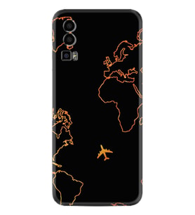 General Mobile GM 23 Kılıf Silikon Desen Özel Seri Harita ve Uçak 1777