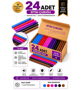 Midex Orf-BT-25-12X Örf Aletleri Seti Ritim Çubuğu Paketi 25 cm Karbon Fiber Toptan Paket-1 (12 Çift)